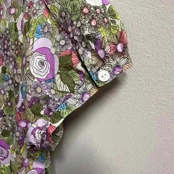 EUC | Y2K Ann Taylor LOFT Floral Print Blouse | Women’s Size M - Picture 7 of 10